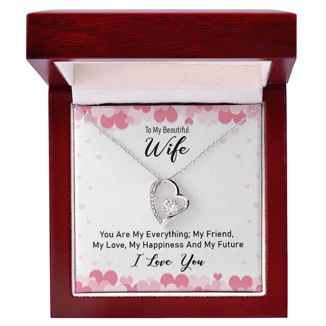 Pour Ma Femme, Tu Es Mon Tout pour Toujours Collier w Message Card