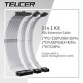 thumbnail image 2 of TEUCER 30cm PSU Extension Cable 3 in 1 Kit Motherboard ATX 24Pin GPU PCI-E 6+2Pin 8Pin CPU EPS 4+4Pin 18AWG Power Cord, 2 of 5