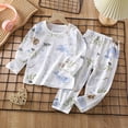 thumbnail image 1 of Honeeladyy - Pijama para bebé niña y niño, de otoño, con cuello tipo polo de manga larga y pantalones largos, ideal para reuniones familiares (blanco, 3-4 años), 1 of 3