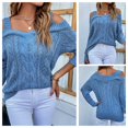 thumbnail image 4 of Vedolay Women's Casual jackets Womens Oversized Lapel Button Up Long Sleeve Classic Casual Jacket,Sky Blue M, 4 of 5