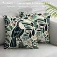 thumbnail image 3 of Ullo0ord Bird Throw Pillow Covers Leaf Flowers Floral Pillowcases Cushion Cover for Men Women Sofa Bed 12x12in, 3 of 5