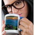 thumbnail image 2 of 3dRose, Sunset and Catawba Rhododendron, Cowee Mountain, North Carolina, 11oz Two-Tone Blue Mug, 2 of 7
