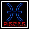thumbnail image 1 of Red Pisces White Border LED Neon Sign 24" Tall x 24" Wide - inches Black Square Cut Acrylic Backing, with Dimmer - Bright and Premium built indoor LED Neon Sign for Storefront., 1 of 7