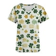 thumbnail image 6 of snilers St Patricks Day Scrubs for Women V Neck Irish Shamrock Print Scrub Tops Soft Nurse Uniform Shirts with Pockets S-5XL, 6 of 6