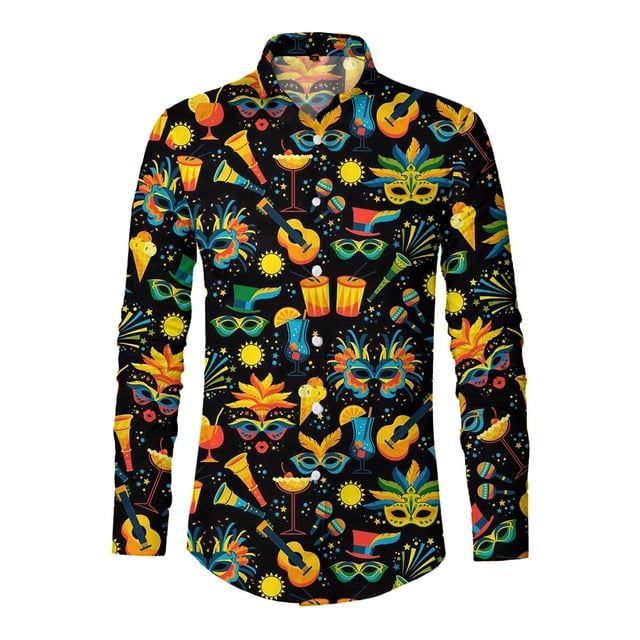 PMUYBHF T-Shirt Imprimé 3D Numérique pour Hommes Manches Courtes Col Rabattu 3252 S