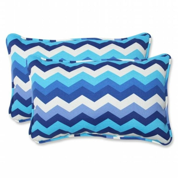 Pillow Perfect 541396 Panama Wave Azure Rectangulaire Throw Coussin (Lot de 2)