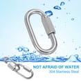 thumbnail image 4 of Uxcell M4 1.6" 304 Stainless Steel Quick Link Chain Connector, D Ring Chain Hooks 500 LBS Capacity 15 Pcs, 4 of 7