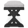 thumbnail image 3 of Signature Design by Ashley Beachcroft Outdoor Bench with Cushion, Black & Light Gray, 3 of 6