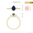 thumbnail image 6 of ANGARA Natural Pear Sapphire Solitaire Ring with Trio Diamond Accents in 14K Yellow Gold for Women (Size-7x5mm) | September Birthstone, Anniversary, Jewelry Gift for Women | Natural Sapphire Ring, 6 of 9