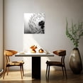 thumbnail image 4 of ZHONGYUTONG Dandelion Canvas Wall Art Black White Flower Painting Floral Closeup Picture Print for Living Room Decor Framed (12.00" x 12.00"), 4 of 5