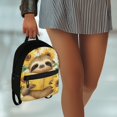 thumbnail image 6 of CHAQLIN Sloth Sunflower Pattern Mini Backpack Purse for Work Travel, Lightweight Mini Travel Backpacks Polyester Front Pocket Small Backpack, 6 of 8