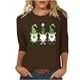 thumbnail image 3 of TaTaai Women St. Patrick's Print Loose Black Crew Neck 3/4 Sleeve Top Fashion Casual T-Shirt Ladies Spring Holiday Wear Lightweight Breathable Non-See-Through No Fading Stylish Top Gift, 3 of 7