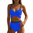 thumbnail image 2 of TAGOLD Womens Bikinis Set Lace Up Split Bikini Swimsuit Elastic Lightweight Breathable Summer Beach Swimwear, 2 of 5