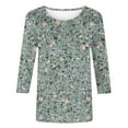thumbnail image 4 of LiMoi Summer Tops with Sleeves for Women 3 Quarter Length Sleeve Tops for Women Plus Size Shirts Print T Shirts Items Ordered by Me, 4 of 5