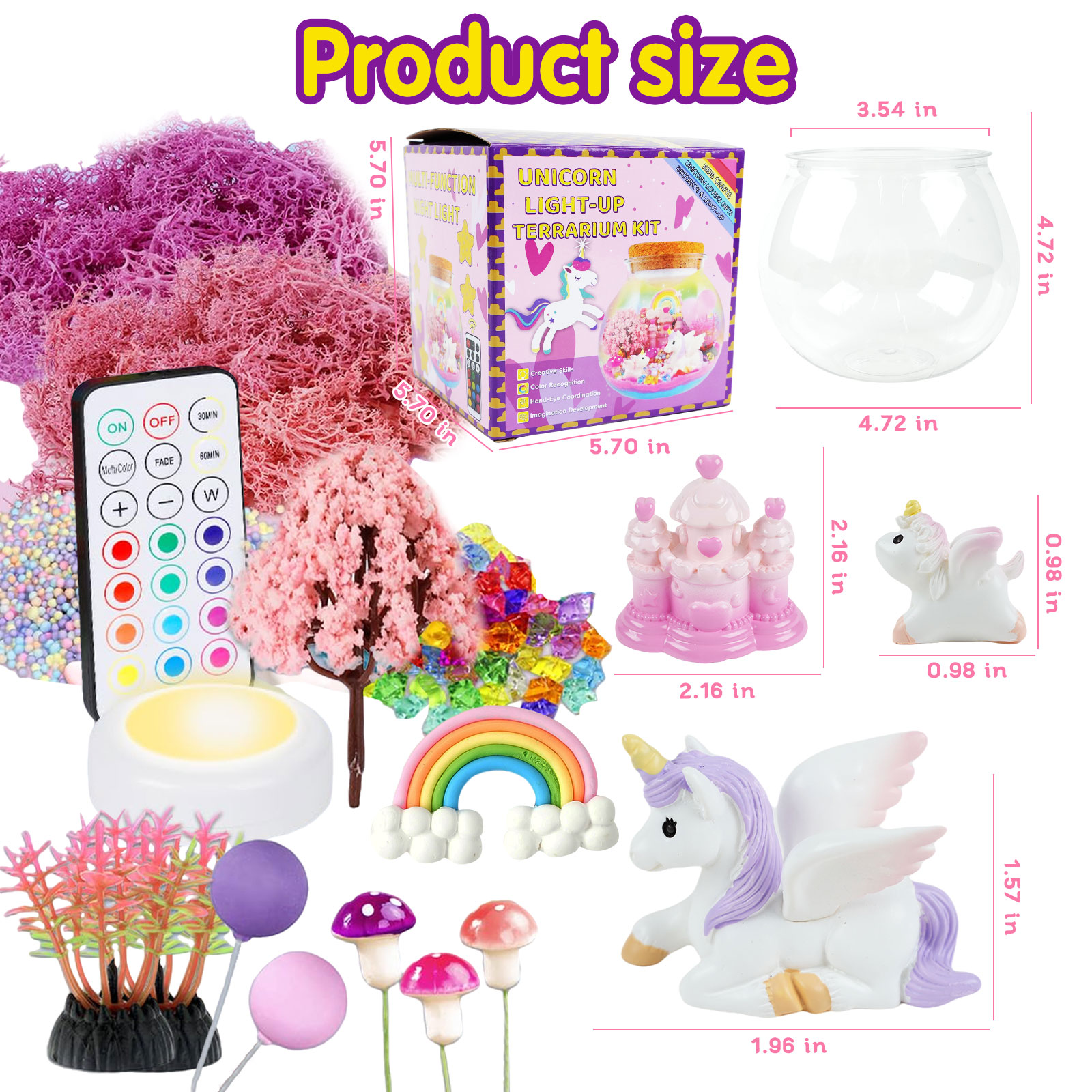 JUGAAD LIFE Unicorn Terrarium Crafts Kit for Girls Unicorn Night Light Gifts for 3 4 5 6 7 8 Years Old Girls DIY Arts & Crafts Kit Toys for Girls 8-11 Years Birthday Gifts