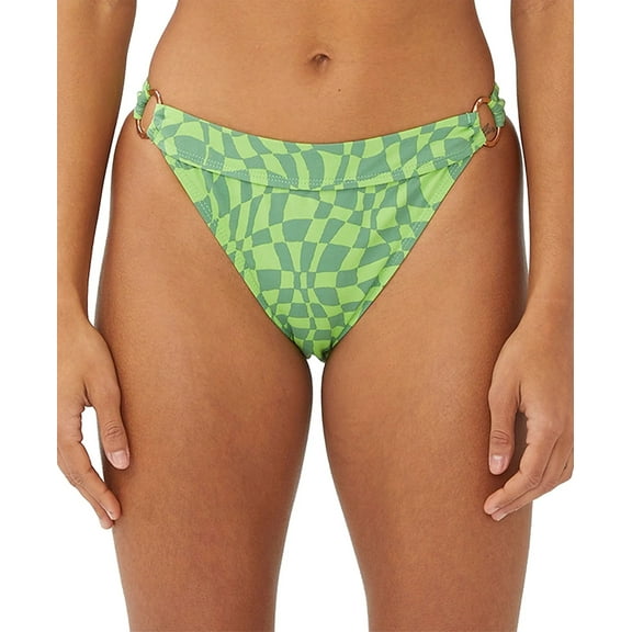 COTTON ON Women's Green Printed Banded High-Waist Bikini Bottoms