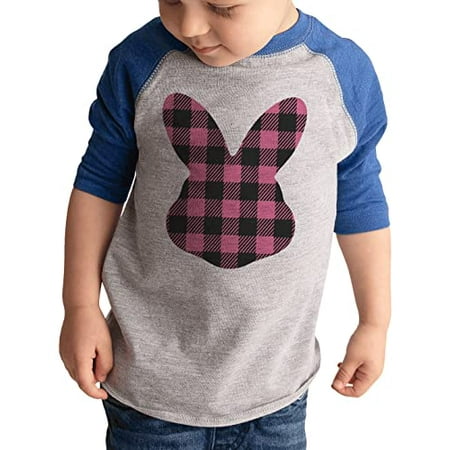 

7 ate 9 Apparel Kids Happy Easter Shirts - Plaid Bunny Blue Shirt 5T