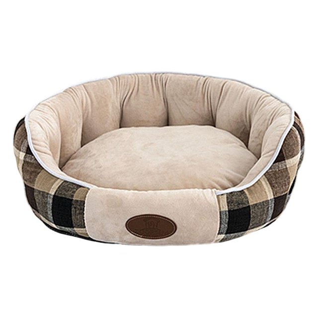 Cálido celosía gatos cama para perros de felpa corta suave lavable marrón Zulema celosía gatos perros cama