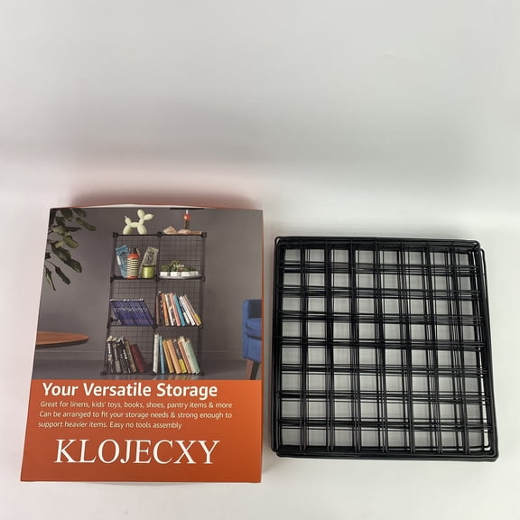 KLOJECXY Showshelves,BasicsWire Grid Stackable Storage Shelves, 12 x 12-Inches, Black, 12.6"D x 26"W x 38"H