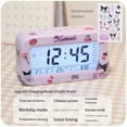 thumbnail image 6 of Sanrioed My Melody Cartoon Kids Alarm Clock Desktop Kawaii Kuromi Student Smart Electronic Clock Get Up Bedroom Ornaments Gift, 6 of 29