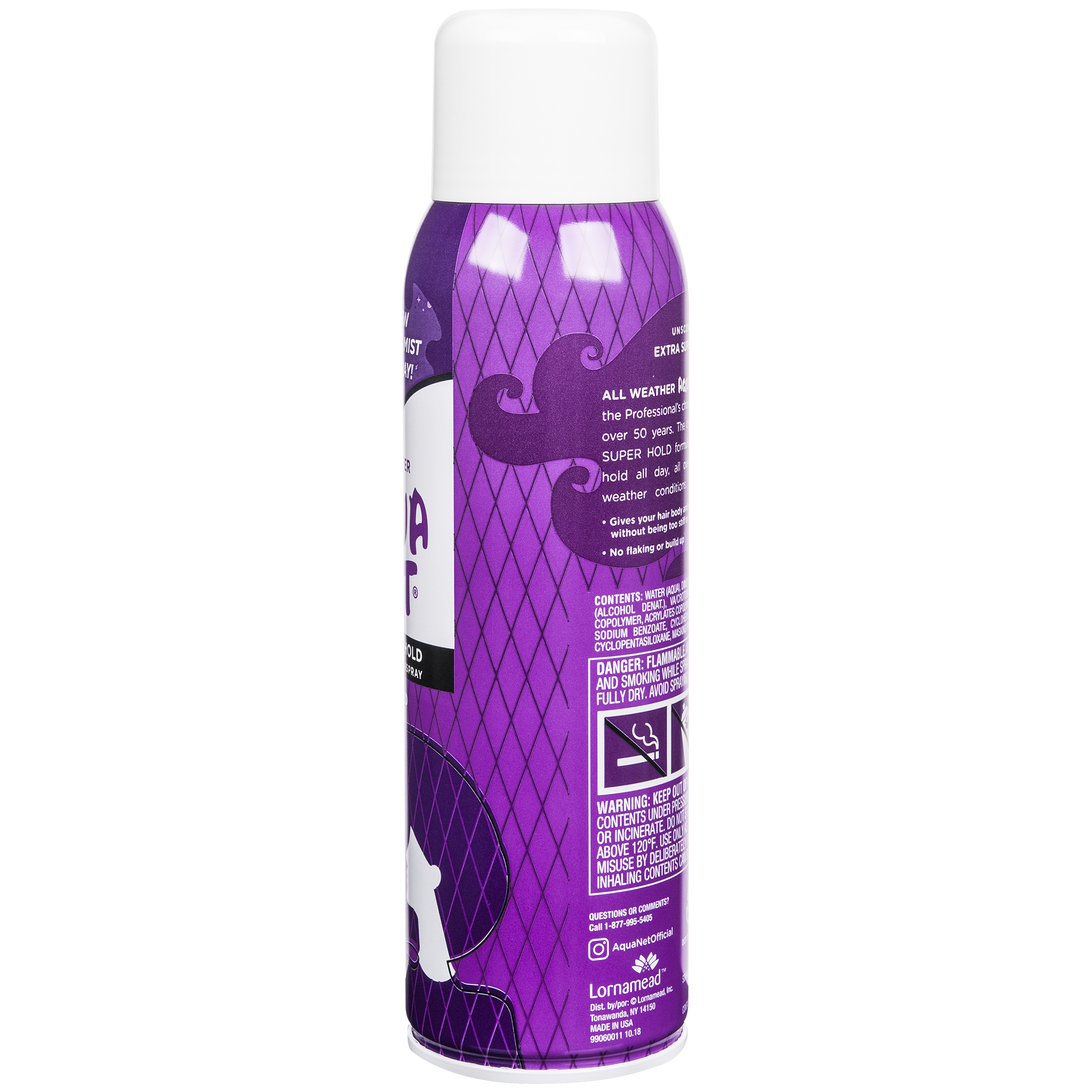 Aqua Net Hairspray, Extra Super Hold, Unscented, 11 oz Aerosol Can - image 4 of 8