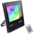 thumbnail image 1 of Reflector LED de 16 colores 50 W Reflector RGB Cambio de color Control remoto Ip65 Reflector de jardín a prueba de agua, 1 of 5