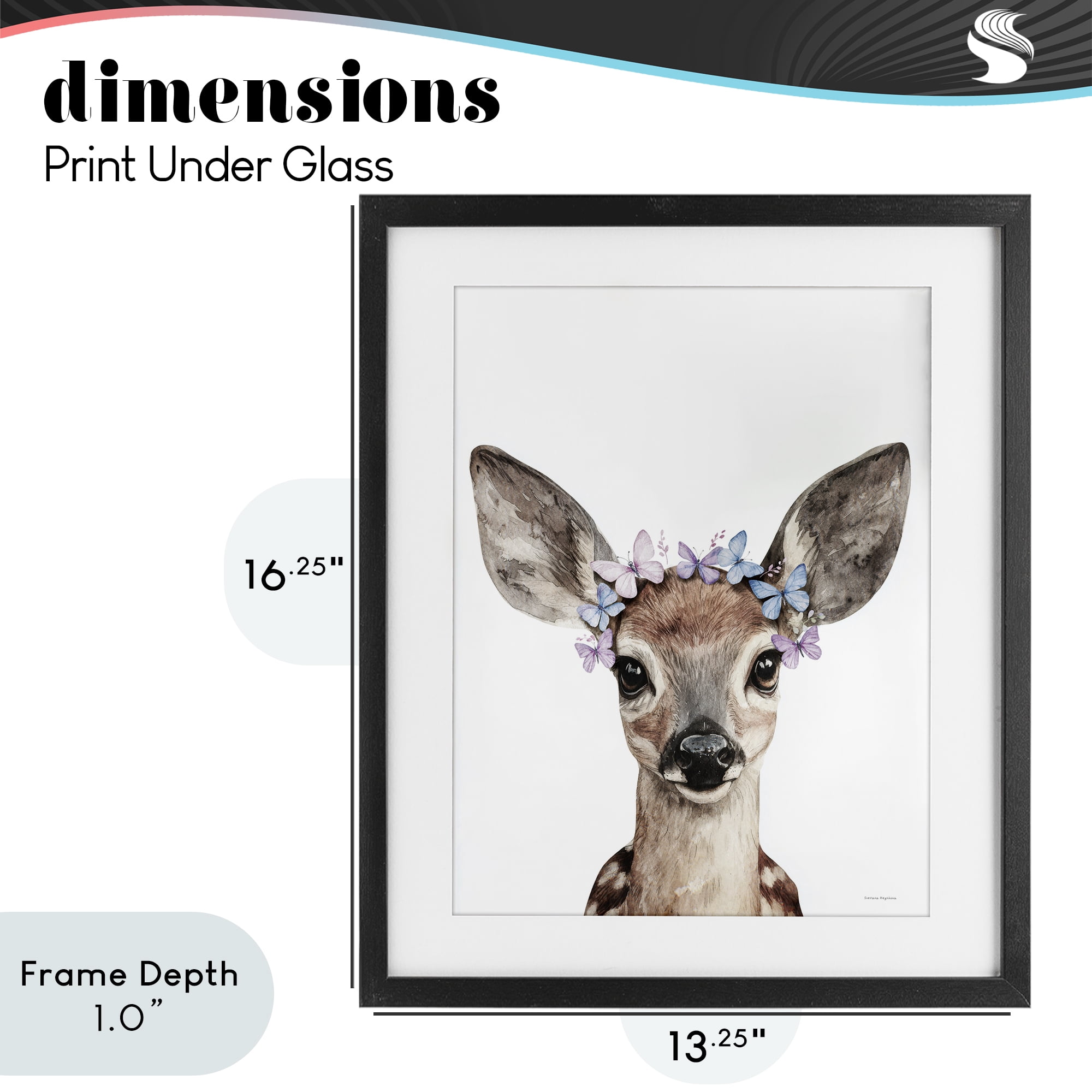 Stupell Industries Fawn & Butterfly Wings Black Framed Print Under Glass, design by Svetlana Aleynikova