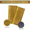 thumbnail image 2 of SINGOMON 2PCS Gold Table Cloth Glitter Gold Tablecloth Glitter Laser Disposable Tablecloth Waterproof Tablecloth 54x108 inches Plastic Table Cloth Picnic Table Covers for Gold Birthday Decorations, 2 of 6