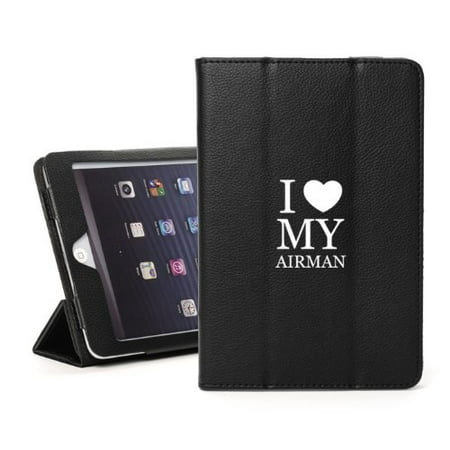I Love You Ipod 5 Case For Apple iPad Mini 4 Black Leather Magnetic Smart Case Cover Stand I Love My Airman Air force ()