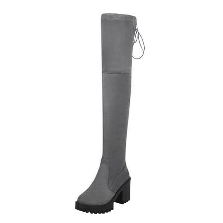 

NECHOLOGY Extra Wide Calf Boots for Women Knee High Fashion Women s Thigh High Boots for Women Wide Calf Wide Width Grey 7.5