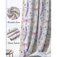 thumbnail image 3 of Purple Leaves Blackout Curtains for Bedroom Living Room Darkening Curtains 84 Inch Length 2 Panels Set Pastoral Dragonfly Botanical Plants Window Curtain Window Treatment Grommet Drapes 42"x84", 3 of 9