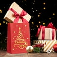 thumbnail image 6 of Meggemo 12 Pack Christmas Themed Kraft Paper Gift Bags Hand held Xmas Bags Holiday Season Gift Packaging Home Party Decor Reusable, 6 of 6