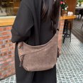 thumbnail image 4 of HUISZJ Faux Suede Crossbody Bag, Retro Dumpling Bag, Large Capacity Crossbody Bag for Women Work Travel Commute (Coffee), 4 of 10
