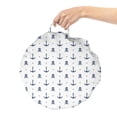 thumbnail image 2 of Marine Round Floor Cushion with Handle, Anchors and Skulls Crossed Bones Dots Pirate Horror Fear Seaman Illustration Art, Decorative Pillow for Living Room & Dorms, 18" Round, Navy Blue, by Ambesonne, 2 of 4