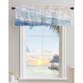 thumbnail image 2 of Summer Ocean Kitchen Curtains Valances for Windows,Beach Coastal Rod Pocket Valance Short Curtain,Blue Gradient Window Treatments for Living Room Bedroom Decor 54x18in, 2 of 6
