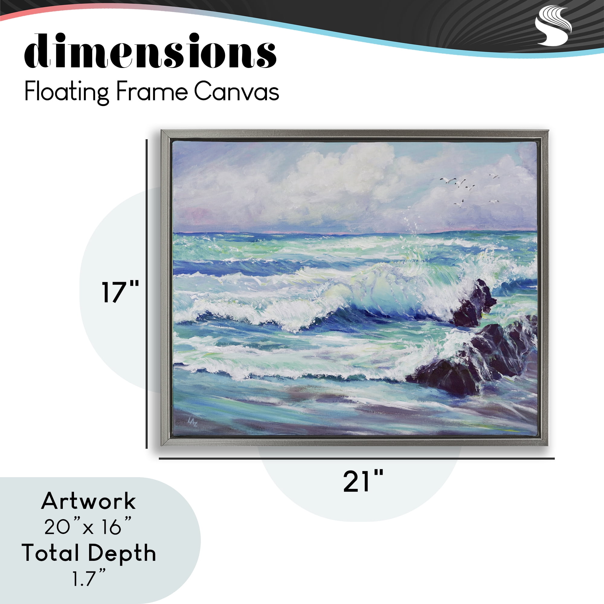 Stupell Industries Down By The Sea Gray Framed Floater Canvas Wall Art, design by Lee Ann Zirbes