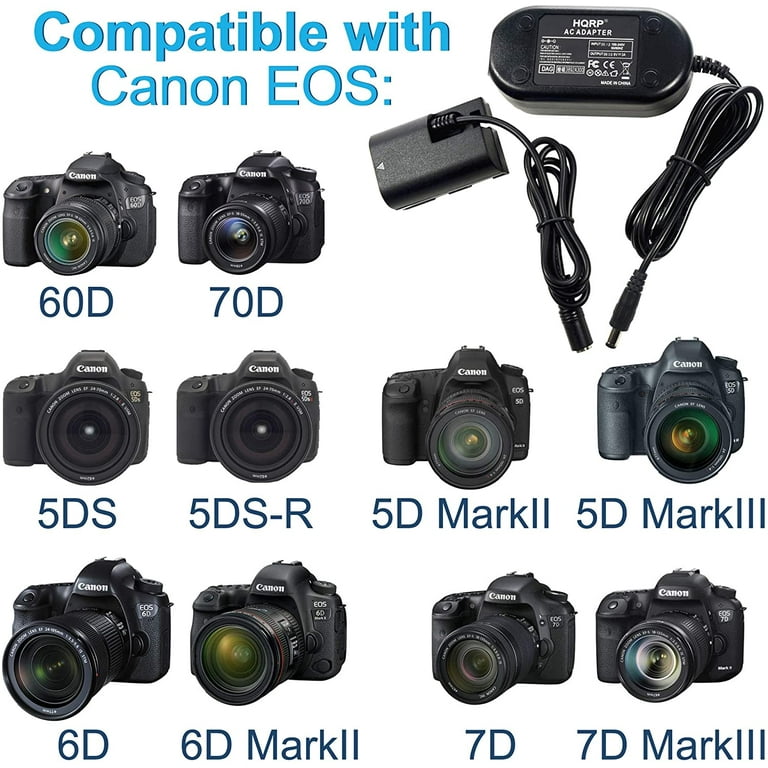 HQRP Kit AC Power Adapter & DC Coupler / Charger for EOS 6D, EOS