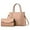 Khaki, variant on Bmisegm Leather Handbag for Women Trendy 2Pcs Handbag Wallet Set Clear Tote Bags Pink One Size