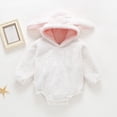 thumbnail image 2 of BLVB Newborn Baby Girl Boy Easter Outfit Cute Hooded Jumpsuit Romper Fleece Hoodie Bodysuit Overall Clothes(White,18-24 Months), 2 of 8
