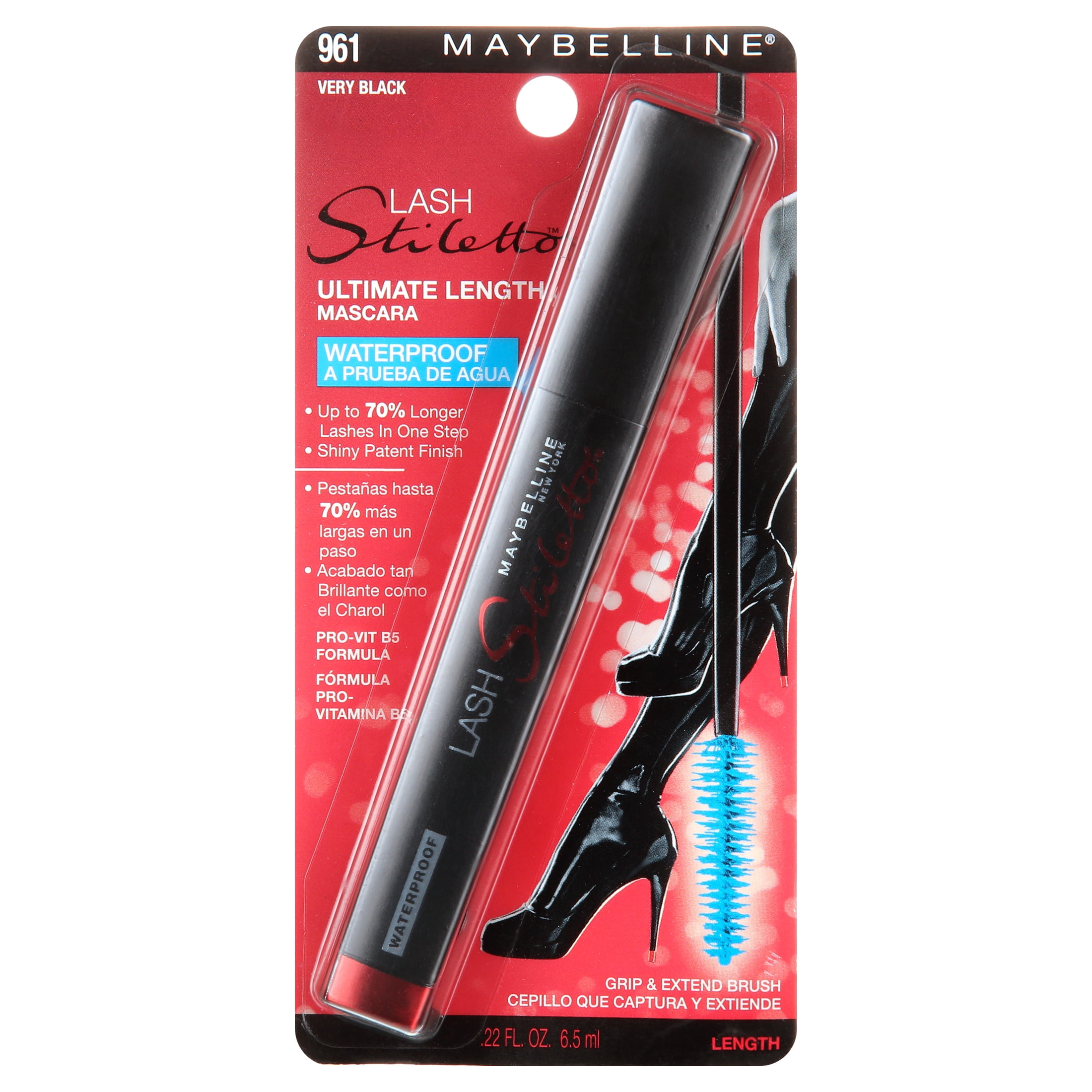 (3 pack) Maybelline New York Lash Stiletto Ultimate Length Waterproof Mascara, Very Black, 0.22 fl oz
