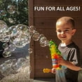 thumbnail image 4 of Haktoys Jurassic Dinosaur Bubble Gun Shooter Light Up Blower | Toy Bubble Blaster for Toddlers, Kids, Parties | LED Flashing Lights, Extra Refill Bottle, Sound-Free, Batteries Included, 4 of 5