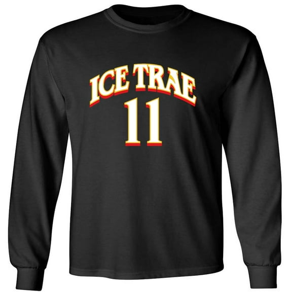 LONG SLEEVE Black Trae Young Hawks Ice Trae T-shirt ADULT