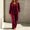 Wine, variant on Women's Casual Velvet Two Piece Set V Neck Button Long Sleeve Top and Wide Leg Pants Soft Loungewear Outfit for Daily Home Wear Wine