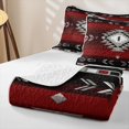 thumbnail image 4 of Erosebridal Red Southwestern Tribal Aztec Quilt King for Women Men, Hippie Arrow Asbtract King Coverlet Set, 3pcs, 4 of 7
