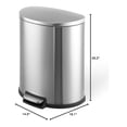 thumbnail image 2 of Stainless Steel Step Trash Can, 13 Gallon/50L Kitchen Garbage Bin with Soft Close Lid & 3 Removable Buckets, 2 of 8