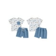 thumbnail image 2 of Caoirhny 2Pcs Baby Boy Summer Outfits Short Sleeve Chicken/Animal Print Tops + Shorts Set Toddler Clothing, 2 of 9