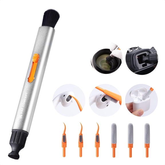 K&F Concept 7-in-1 Camera Cleaning Kit with Replaceable Cleaning Pen, Flocking Sponge*3, Stripper*3, Lens Cleaner Kit, Cameras Cleaning Tool Accessories