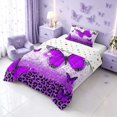 thumbnail image 2 of Homewish Chic Butterfly Twin Comforter Sets for Girls, Purple Leopard Print Bedding Set, Polka Dots Reversible, 2 Pieces 1 Comforter and 1 Pillowcase, 2 of 6