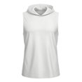 thumbnail image 4 of Men's Workout Hooded Tank Tops Gym Sleeveless Hoodies Quick Dry Bodybuilding Muscle Cut off T-Shirt Athletic Vest White, 4 of 5