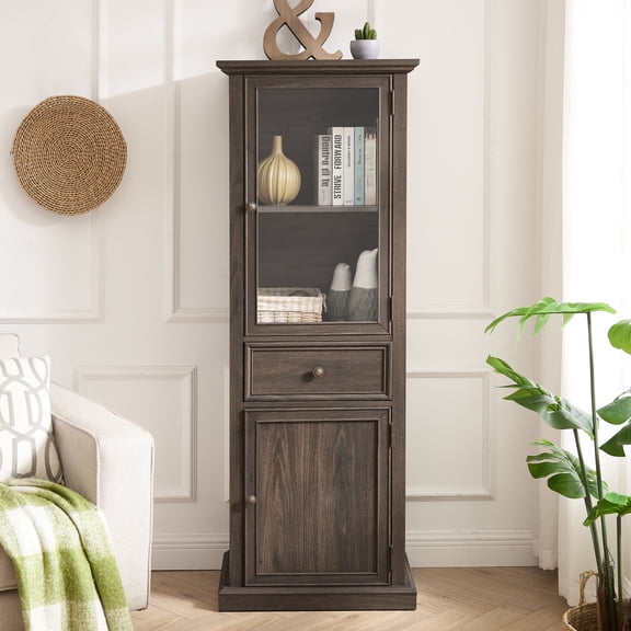 Elegant Glass Door Cabinet / Suitable for Dining Room / Keep Items Tidy